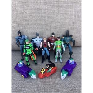 Vintage Lot Of 10 Batman Action Figures And Happy Meal Toys 90’s Kenner Joker